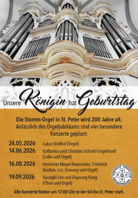 Konzerte 200 Jahre Orgel St. Peter Bacharach