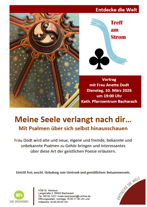 Plakat Vortrag 'Meine Seele verlangt nach dir...'