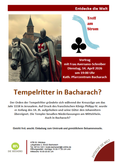 Plakat Vortrag Tempelritter von Dagmar Aversano-Schreiber am 14.04.2026