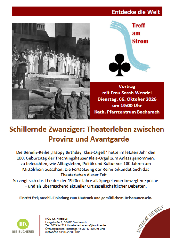 Plakat Vortrag 'Schillernde Zwanziger: Theaterleben zwischen Provinz und Avantgarde'