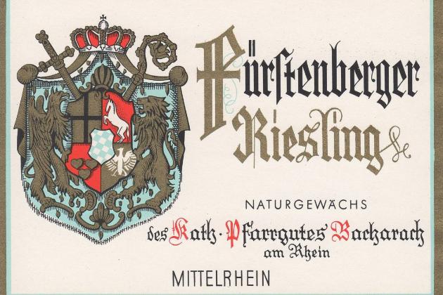 Flaschenetikett des Pfarrweinguts St. Nikolaus Bacharach